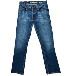 BKE Jake Straight Leg Mens Jeans Medium Wash Blue Stretch Denim 32R BPL16000